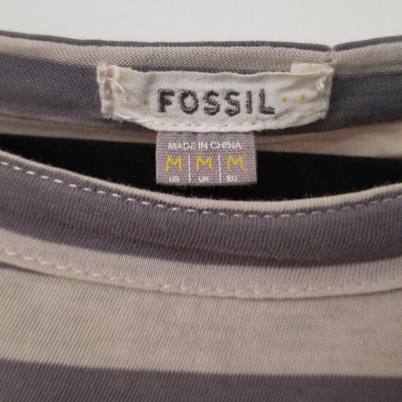 Fossil Brown Striped Flowy Crop - Picture 3 of 3